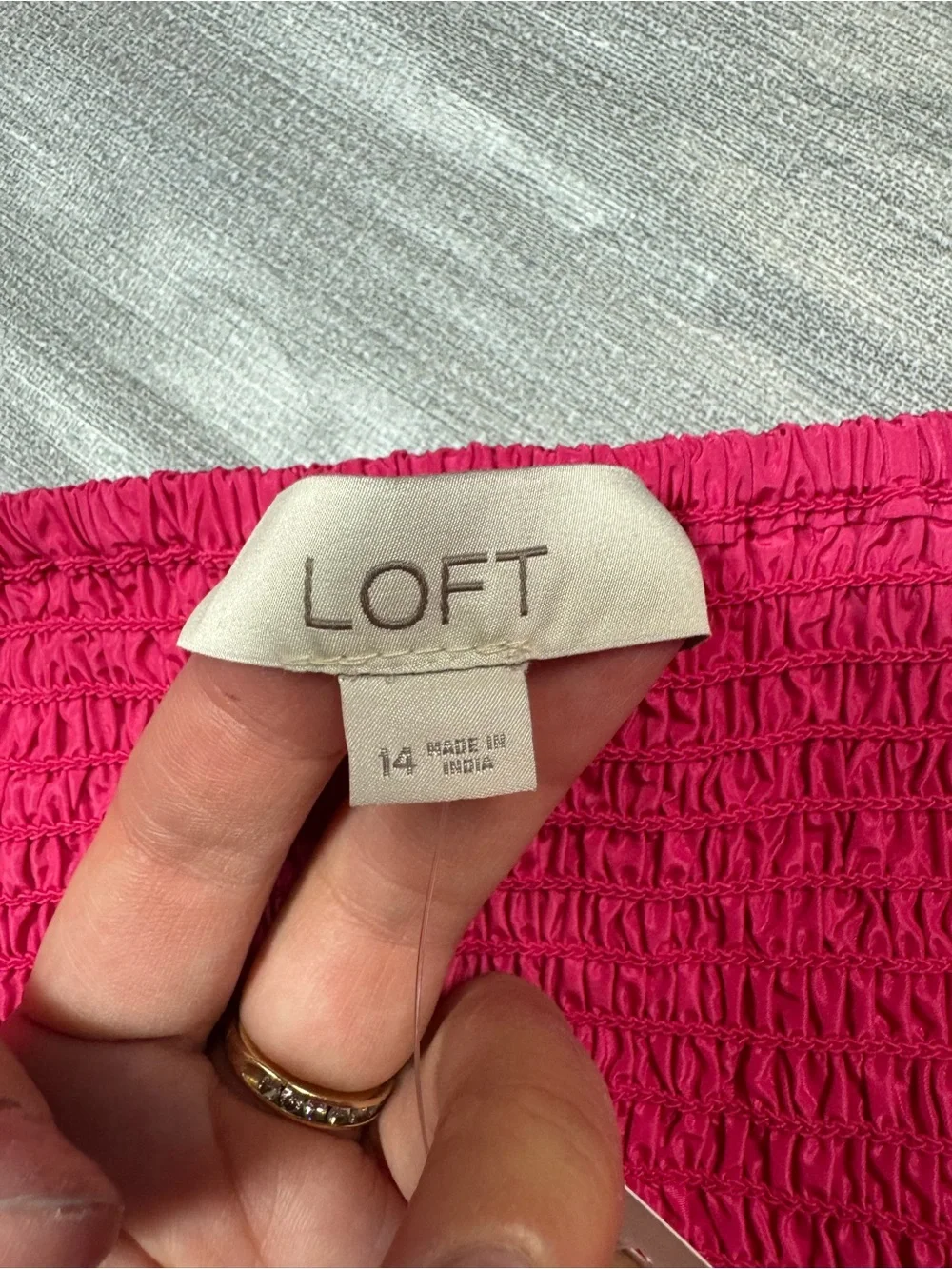 NWT New LOFT Taffeta Puff Sleeve Sweetheart Top In Melrose Pink Size 14